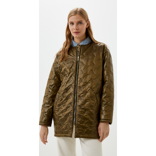 Женская куртка Lovertin средней длинны золотого цвета LV-11-17