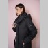 Куртка Elena store, с капюшоном, чёрного цвета, средней длинны Es-2355