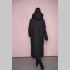 Пальто Elena store, с капюшоном, чёрного цвета, длинной длинны Es-9301