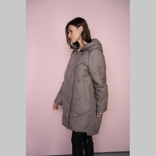 Куртка Elena store, с капюшоном, мятного цвета, средней длинны Es-9392-19