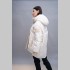 Куртка Elena store, с капюшоном, белого цвета, средней длины 9819