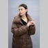Куртка Elena store, с капюшоном, коричневого цвета, средней длины Es-9375