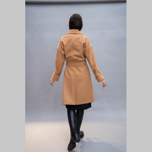 Пальто Elena store удлиненное, коричневого цвета, c fyukbqcrbv djhjnybrjv 1439