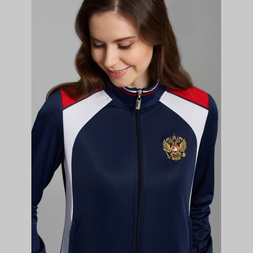 Спортивный костюм женский синего цвета РОССИЯ 1500