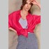 Женская рубашка из вискозы цвета фуксия 2304