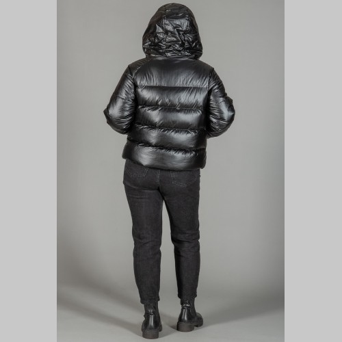 Куртка MARCO MОRETTI прямого фасона, короткая, чёрная, 1292-2
