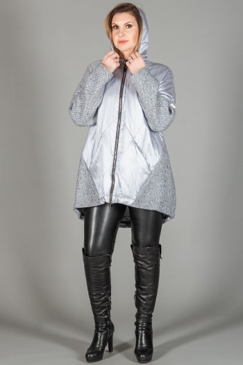 Куртка Beatris прямого фасона, средней длины, серебряный, 147