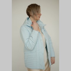 Куртка Elena store прямого фасона, короткая, голубая, 6085