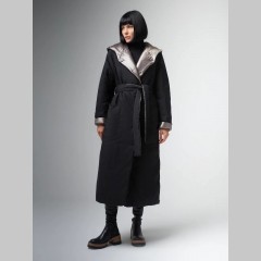 Пальто Marko Moretti прямого фасона, длинное, чёрное, 4025-5