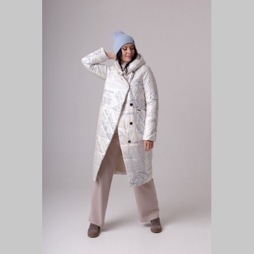 Пальто Beatris прямого фасона, длинное, белое, 192