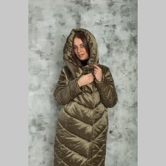 Пальто Фризман прямого фасона, длинное, хаки, 288w