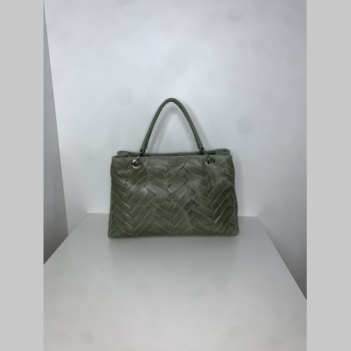 Женская сумка из натуральной кожи, зеленая, 0018