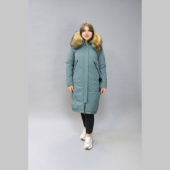 Женская куртка прямого фасона, длинная, бирюзовая, 205